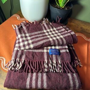 Pendleton Maroon and Cream Checkered scarf